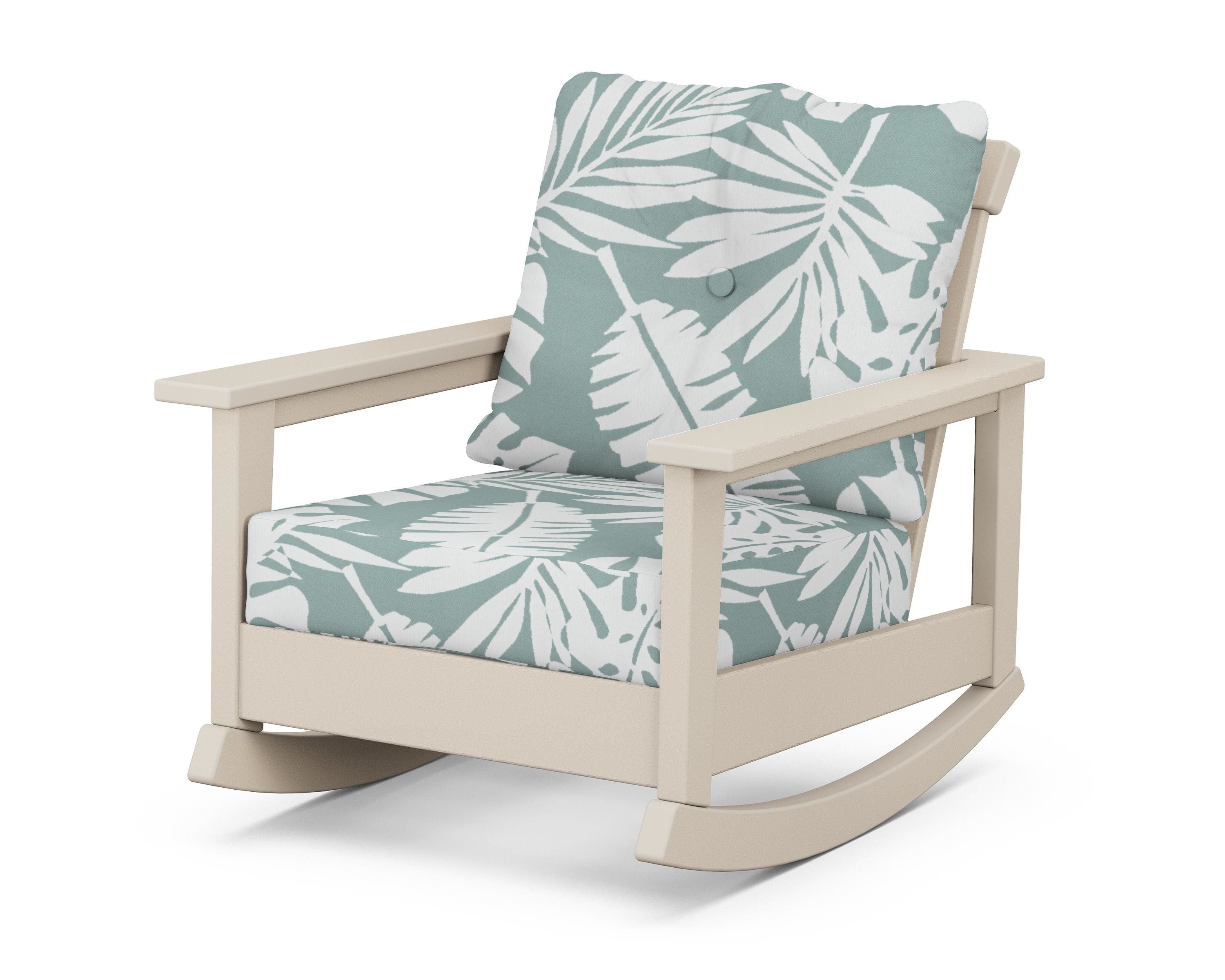 POLYWOOD® Prescott Deep Seating Rocking Chair in Sand / Leaf Glacier Spa