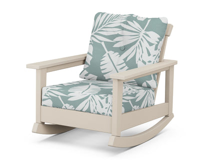 POLYWOOD® Prescott Deep Seating Rocking Chair in Sand / Leaf Glacier Spa