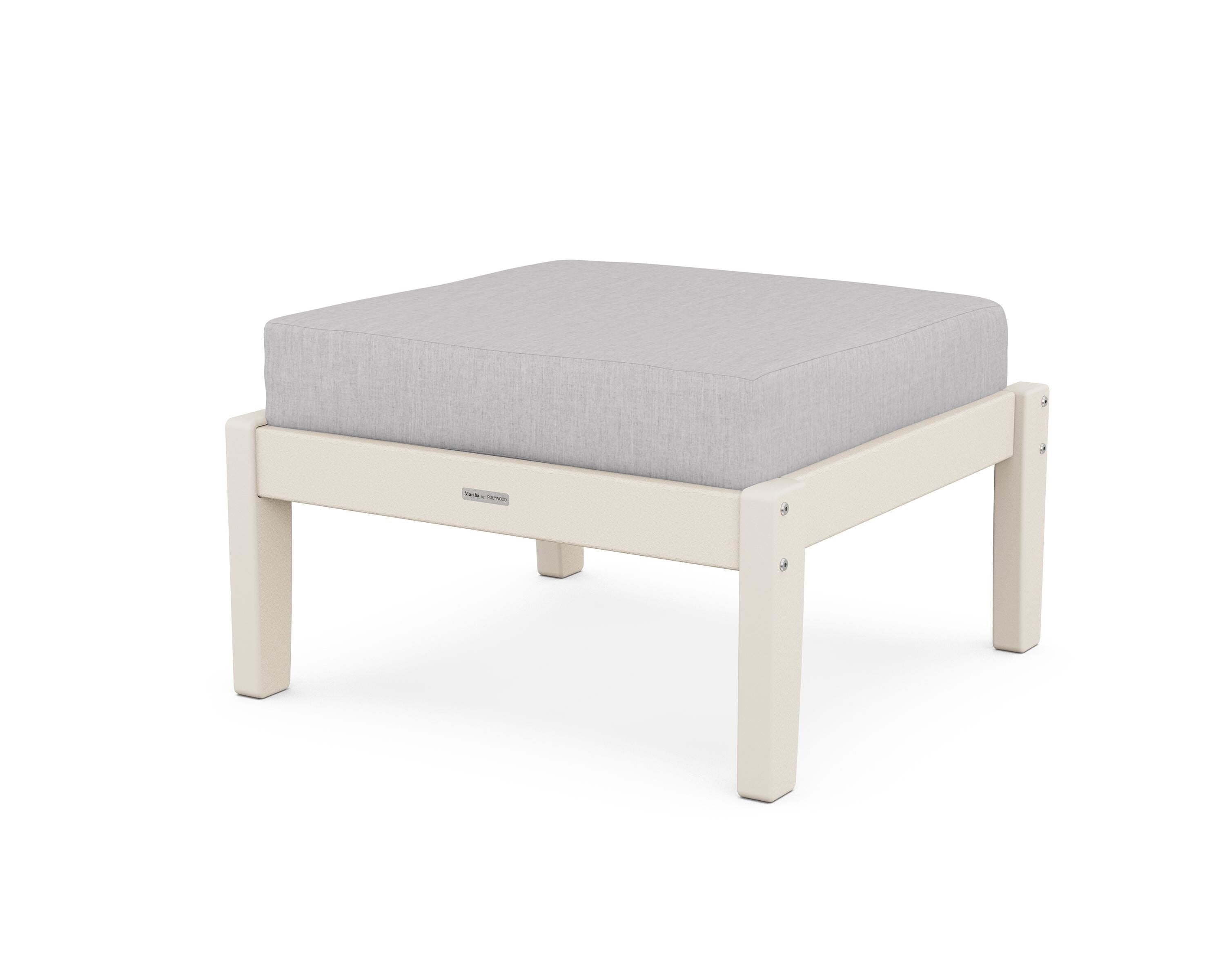 Martha Stewart by POLYWOOD® Chinoiserie Deep Seating Ottoman in Sand / Granite