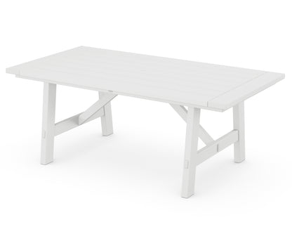 POLYWOOD® Rustic Farmhouse 39" x 75" Dining Table in White