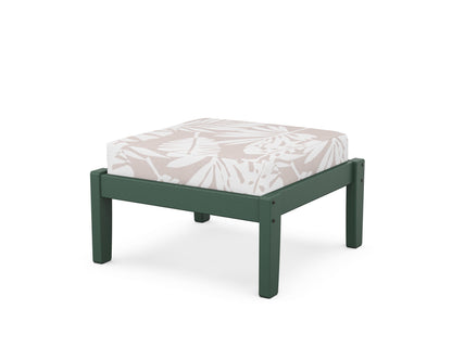 Unbranded Deep Seating Ottoman in Green / Leaf Dune Burlap