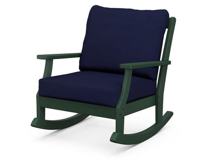 POLYWOOD® Braxton Deep Seating Rocking Chair in Green / Navy