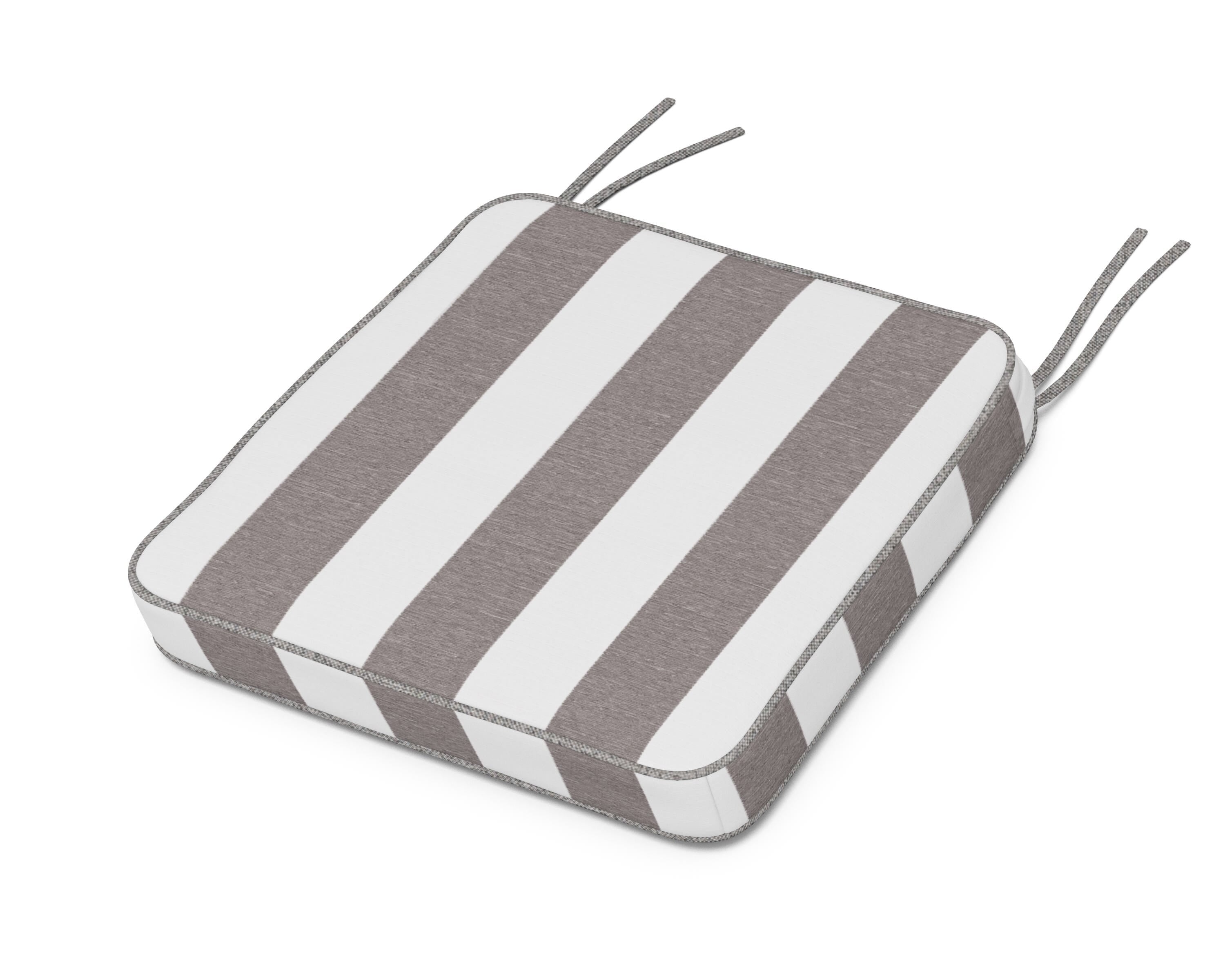 Martha Stewart by POLYWOOD® Chinoiserie Side Chair Seat Cushion in Cabana Stripe Grey Mist