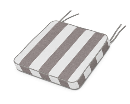 Martha Stewart by POLYWOOD® Chinoiserie Side Chair Seat Cushion in Cabana Stripe Grey Mist