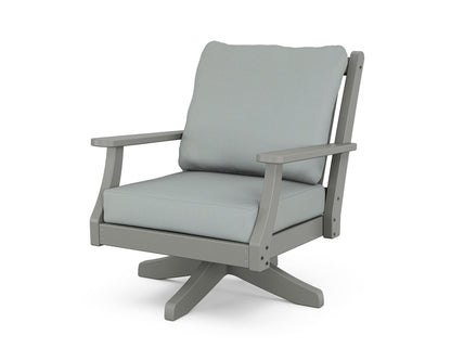 Country Living Wovendale Deep Seating Swivel Chair in Slate Grey / Spa