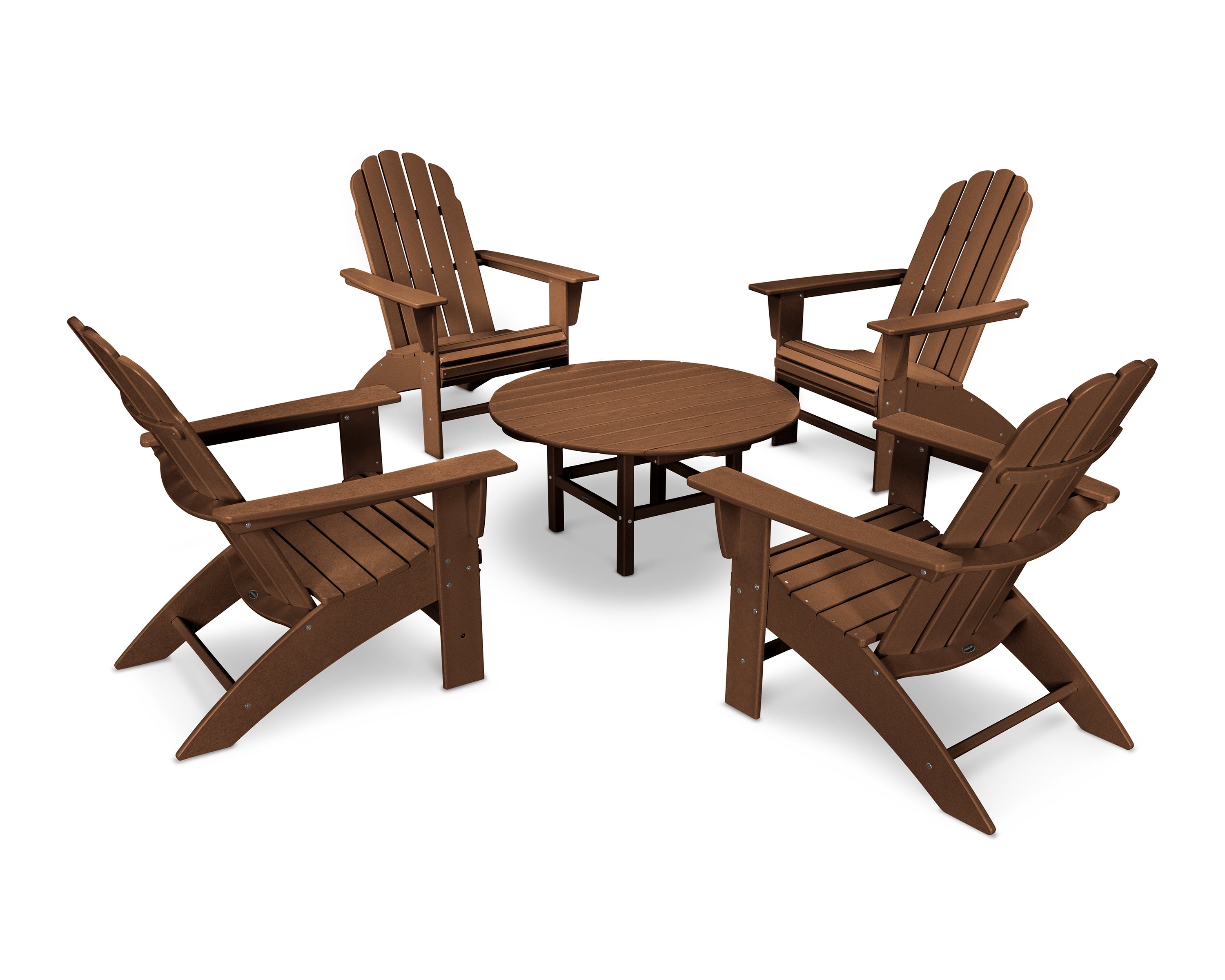 POLYWOOD® Vineyard 5-Piece Oversized Adirondack Set in Teak
