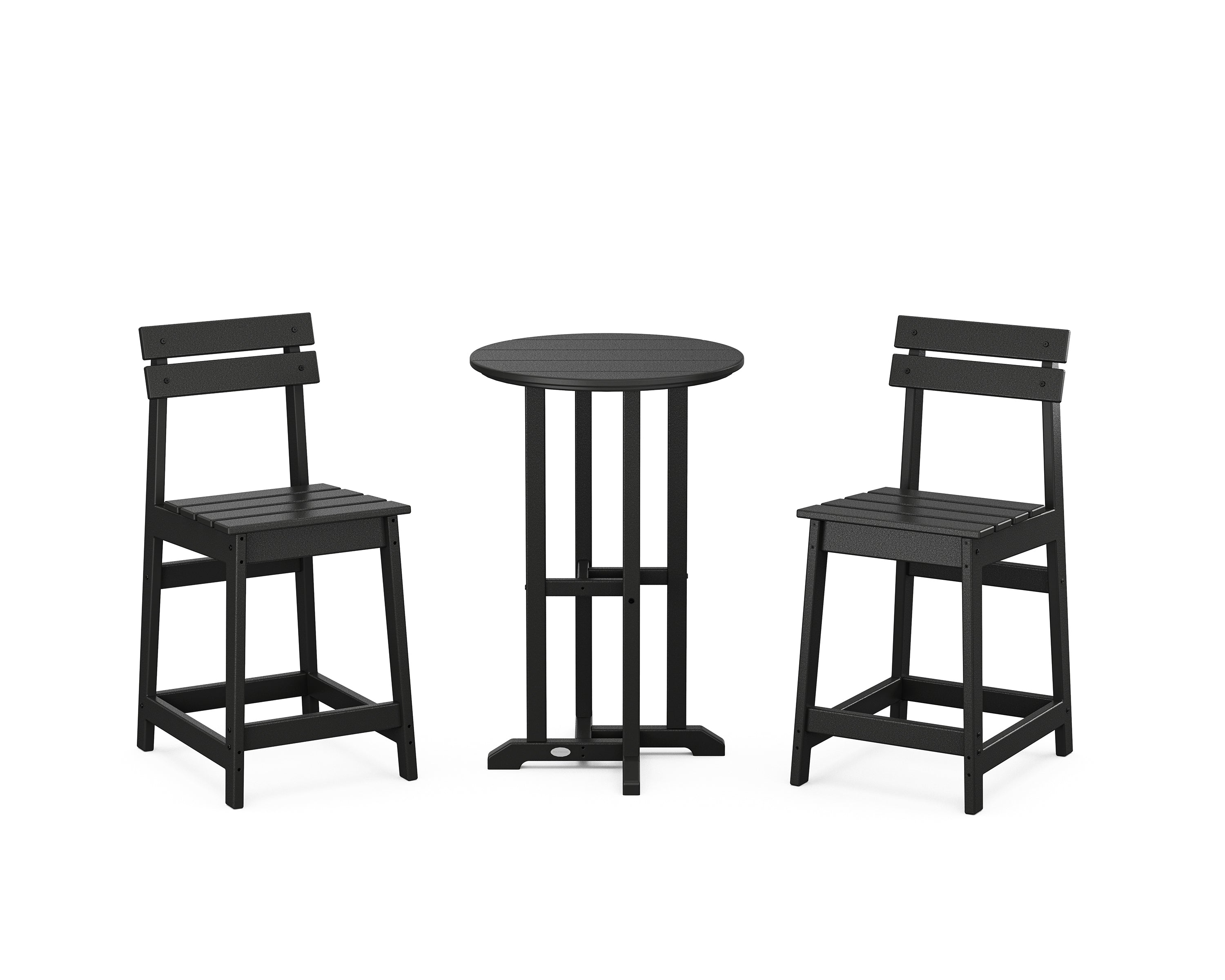 POLYWOOD® Modern Studio Plaza 3-Piece Bistro Counter Set in Black