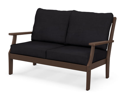 POLYWOOD® Braxton Deep Seating Loveseat in Mahogany / Midnight Linen