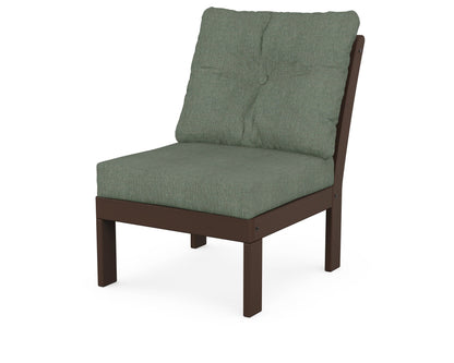 POLYWOOD® Vineyard Modular Armless Chair in Mahogany / Cast Sage