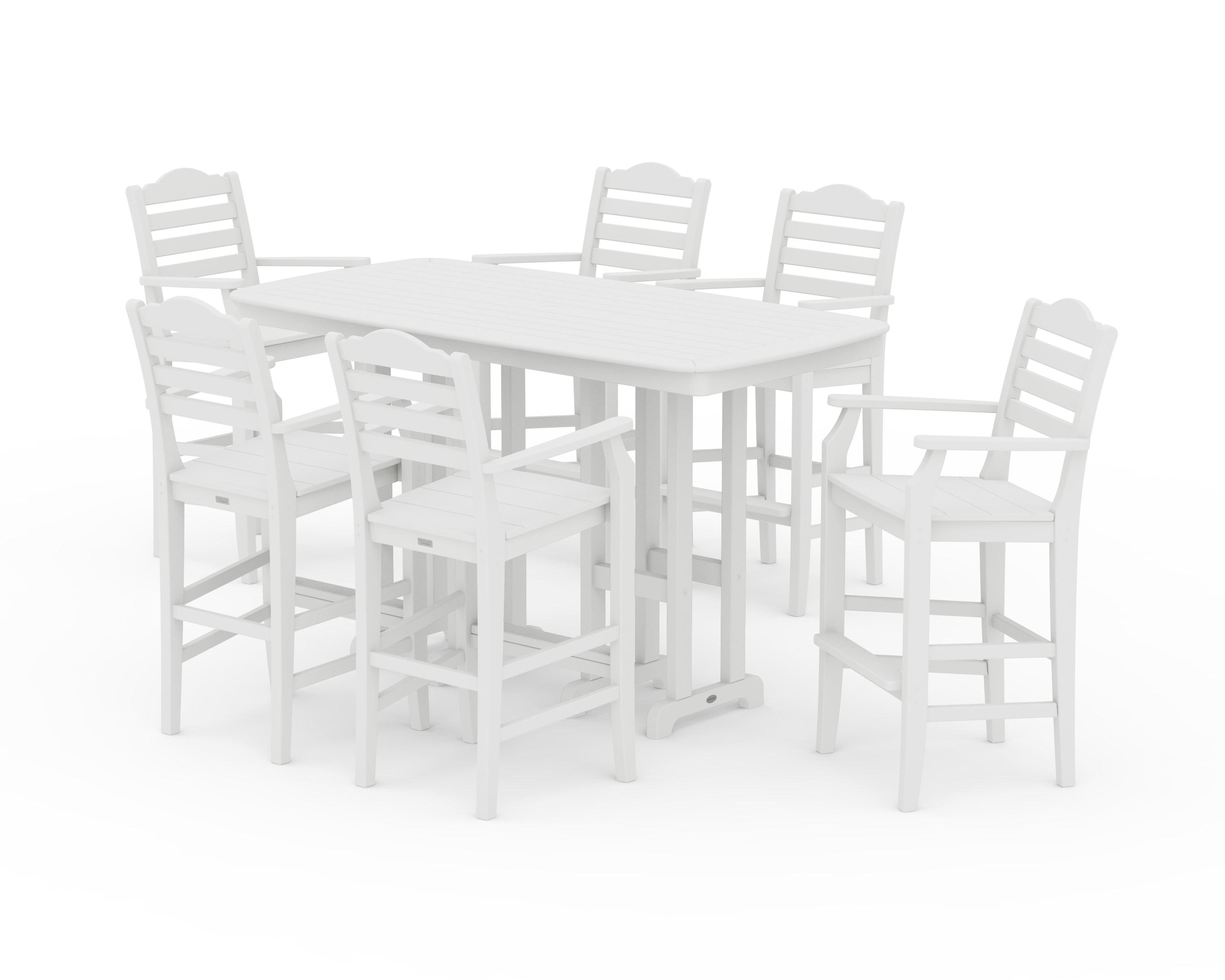 Draper James™ by  POLYWOOD® Savannah Arm Chair 7-Piece Bar Set in White
