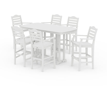 Draper James™ by  POLYWOOD® Savannah Arm Chair 7-Piece Bar Set in White