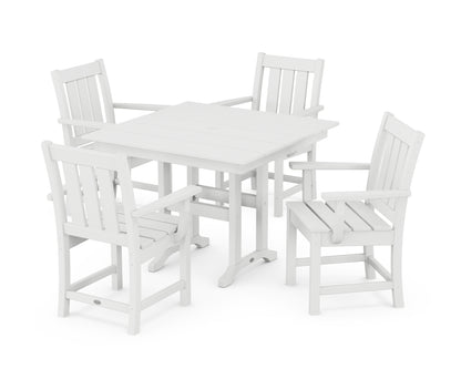 POLYWOOD® Oxford 5-Piece Farmhouse Dining Set in White