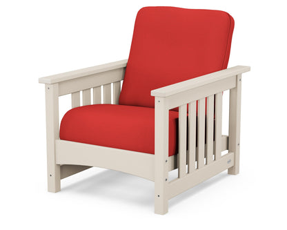 POLYWOOD® Club Mission Chair in Sand / Crimson Linen