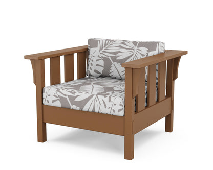 Martha Stewart by POLYWOOD® Acadia Deep Seating Chair in Teak / Leaf Grey Mist