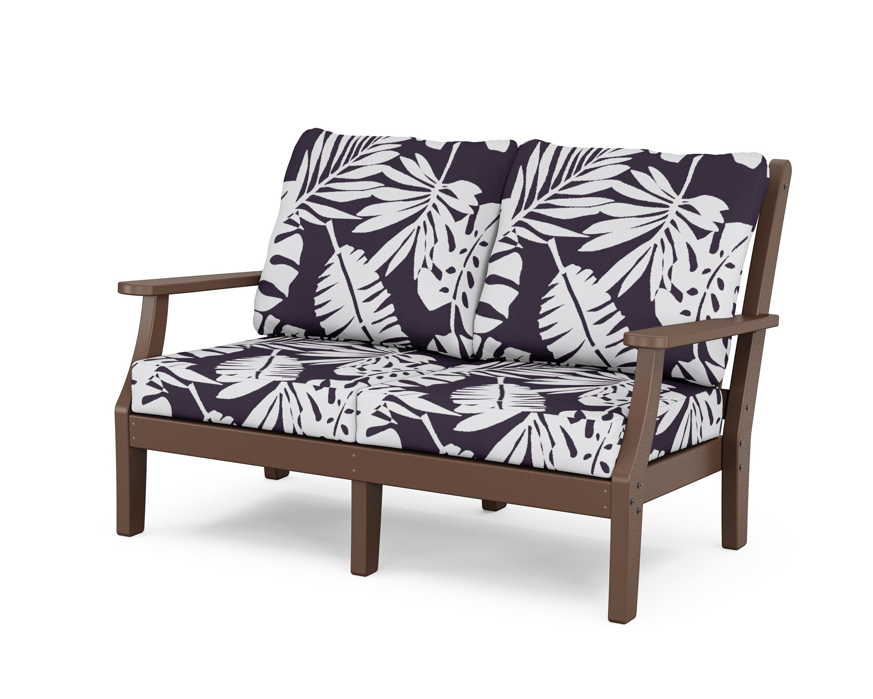 Country Living Wovendale Deep Seating Loveseat in Mahogany / Leaf Navy