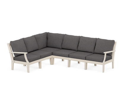 POLYWOOD® Braxton Modular 6-Piece Deep Seating Set in Sand / Ash Charcoal