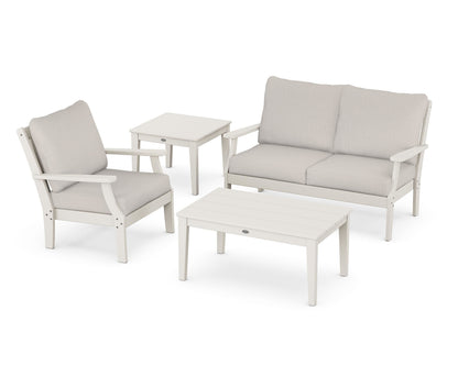 POLYWOOD® Braxton 4-Piece Deep Seating Set in Sand / Cast Ash