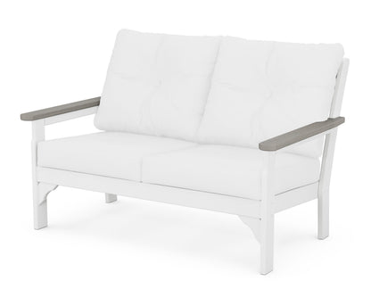 POLYWOOD® Vineyard Deep Seating Loveseat in White / Driftwood / Natural