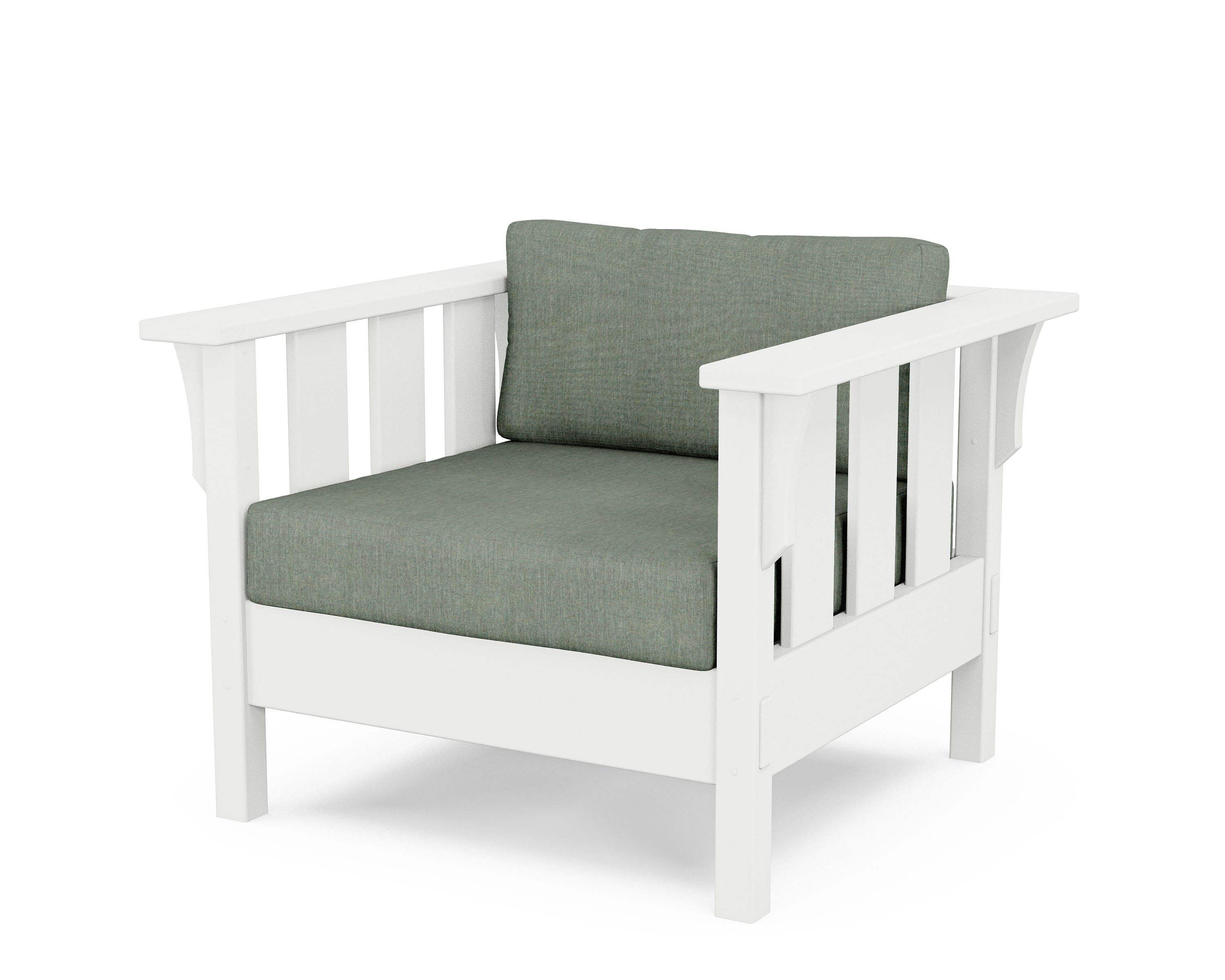 Martha Stewart by POLYWOOD® Acadia Deep Seating Chair in White / Cast Sage