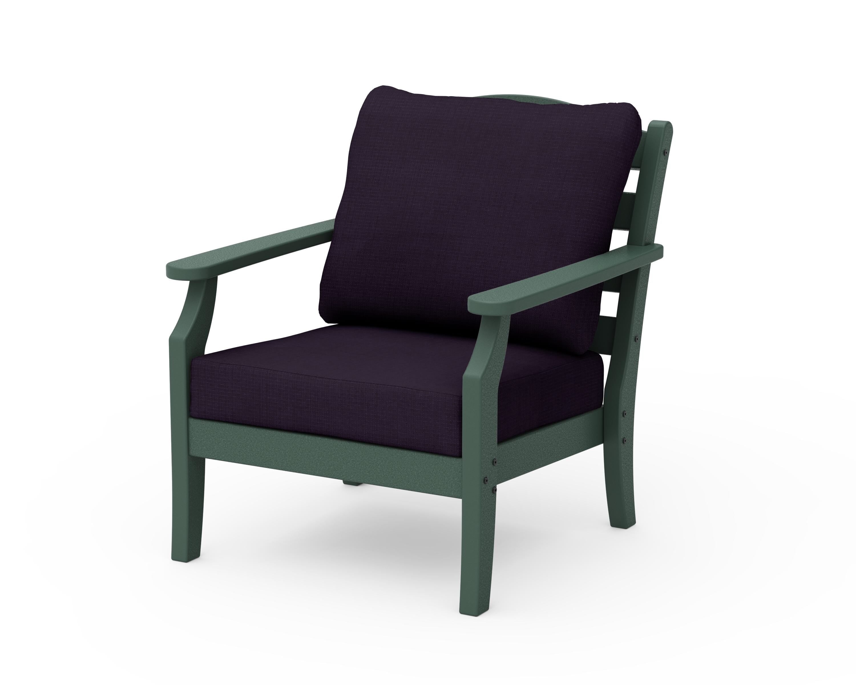 Draper James™ by  POLYWOOD® Savannah Deep Seating Chair in Green / Navy Linen