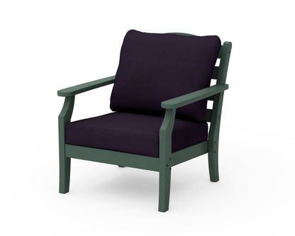 Draper James™ by  POLYWOOD® Savannah Deep Seating Chair in Green / Navy Linen