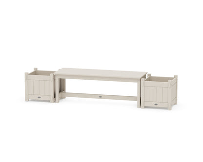 POLYWOOD® 48" Vineyard Straight Planter Bench Set in Sand