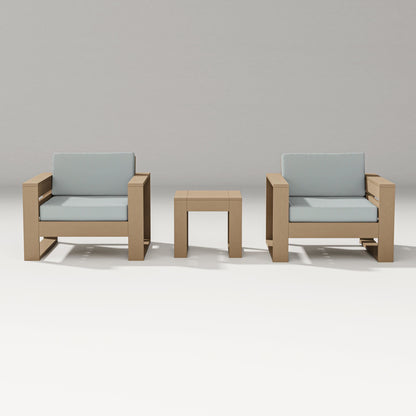 PW Designer Series Latitude 3-Piece Lounge Chair Set in Vintage Sahara / Spa