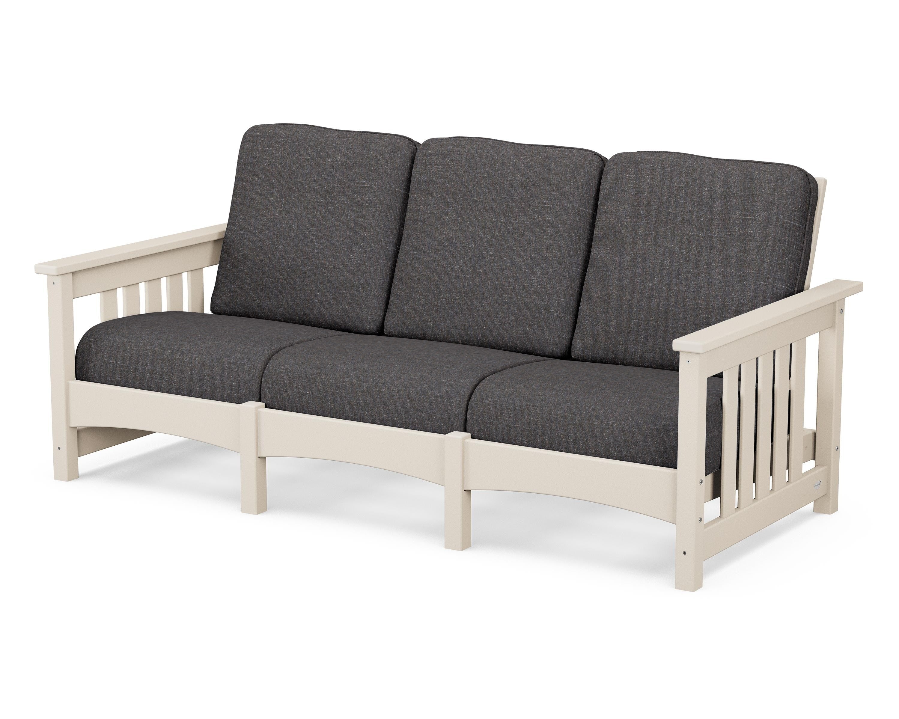 POLYWOOD® Club Mission Sofa in Sand / Ash Charcoal