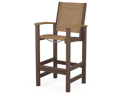 POLYWOOD® Coastal Bar Chair in Mahogany / Natural / Burlap Sling