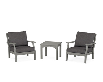 Martha Stewart by POLYWOOD® Chinoiserie 3-Piece Deep Seating Set in Slate Grey / Ash Charcoal