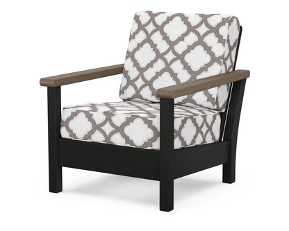 POLYWOOD® Harbour Deep Seating Chair in Black / Kona / Trellis Grey Mist