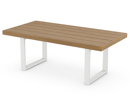 POLYWOOD® EDGE 40" x 78" Dining Table in White / Natural