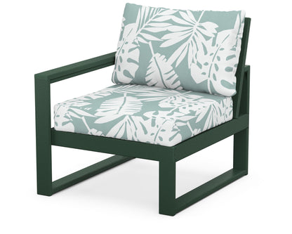 POLYWOOD® EDGE Modular Left Arm Chair in Green / Leaf Glacier Spa