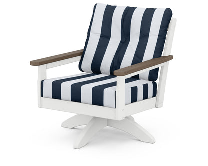 Vineyard Deep Seating Swivel Chair - White