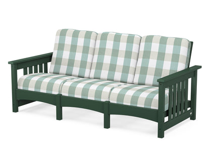 POLYWOOD® Club Mission Sofa in Green / Buffalo Plaid Glacier Spa
