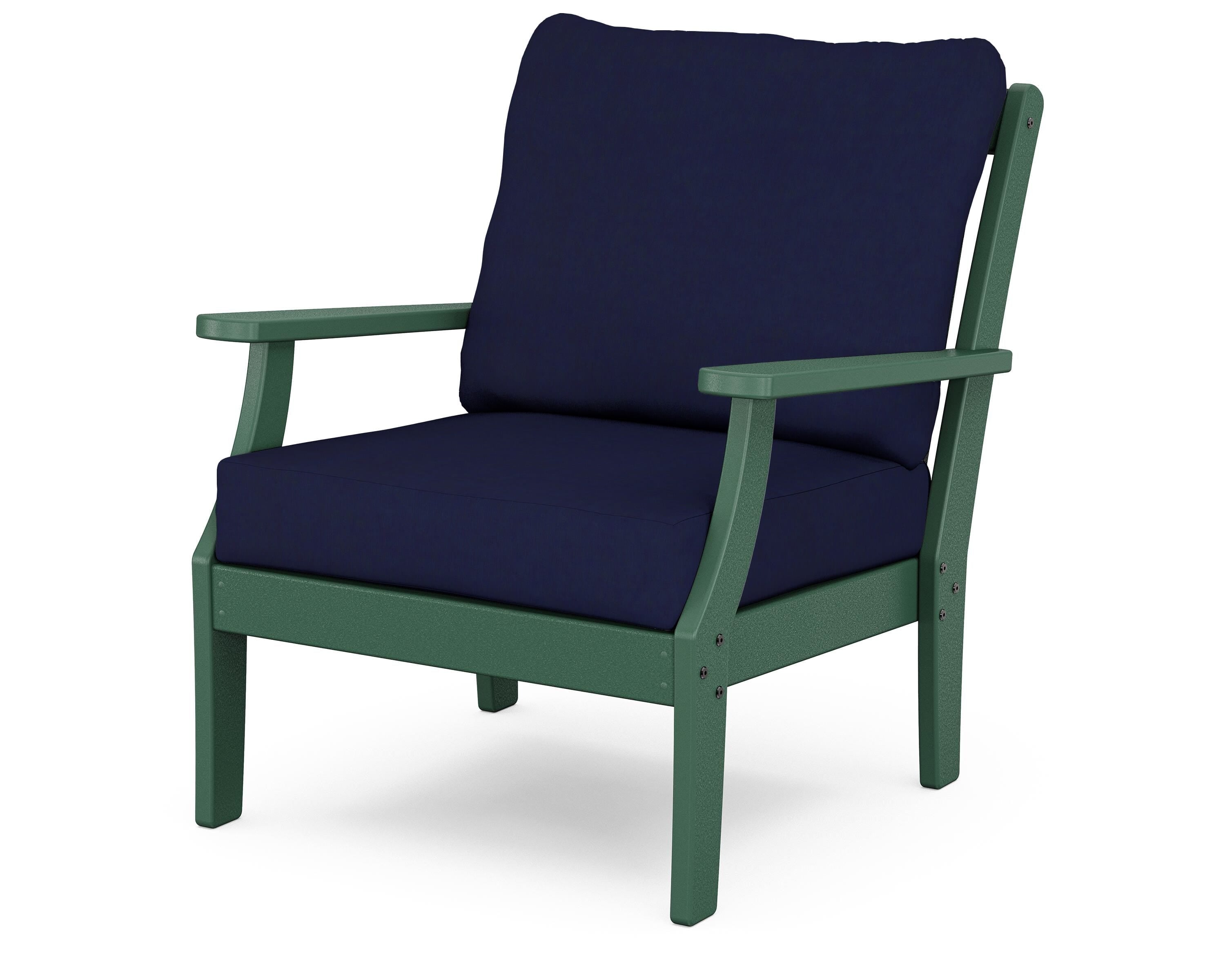 POLYWOOD® Braxton Deep Seating Chair in Green / Navy