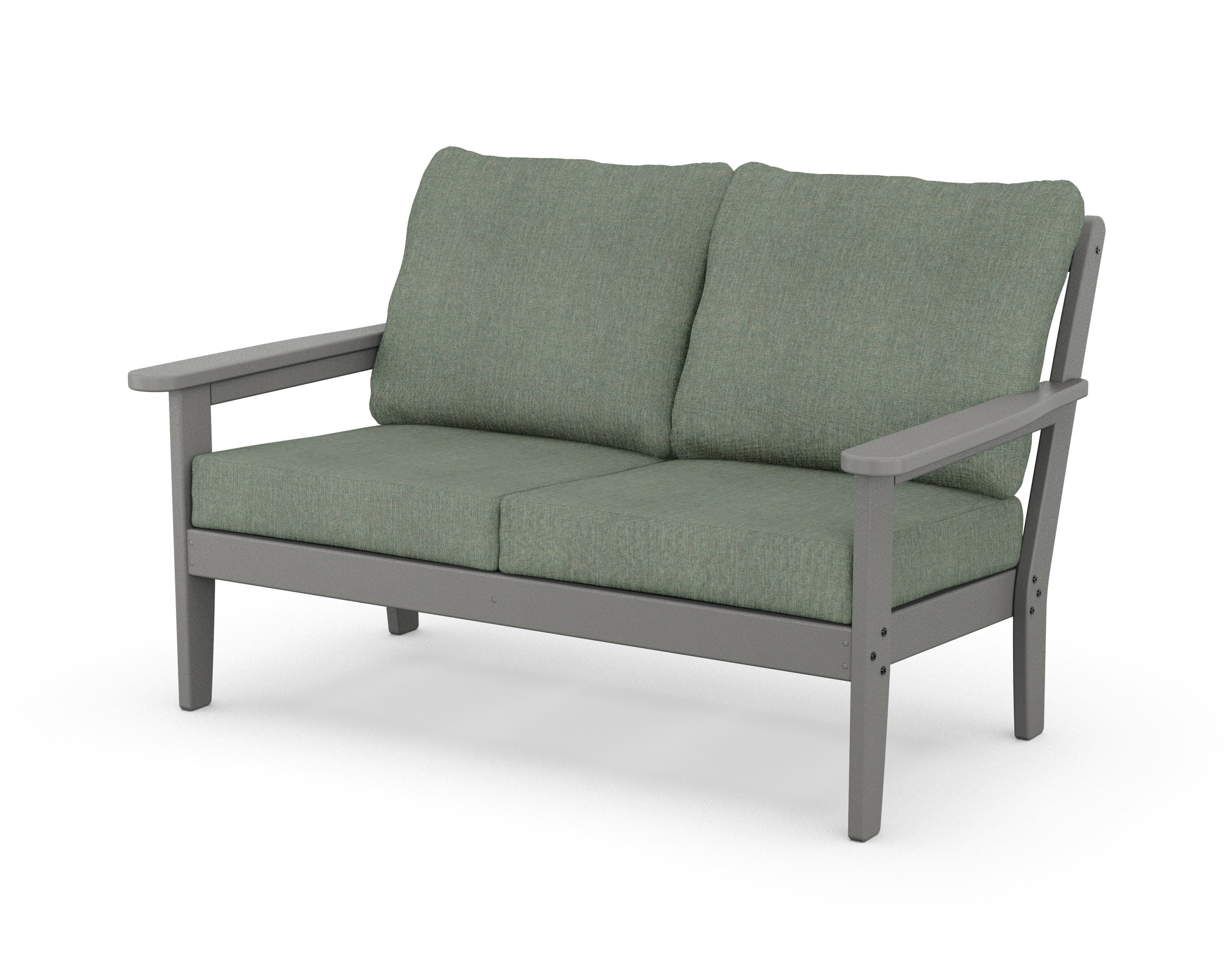 Country Living Cottage Deep Seating Loveseat in Slate Grey / Cast Sage