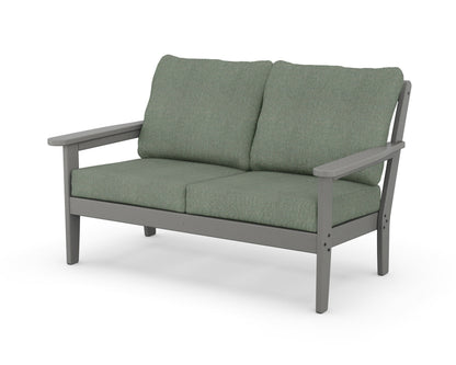 Country Living Cottage Deep Seating Loveseat in Slate Grey / Cast Sage