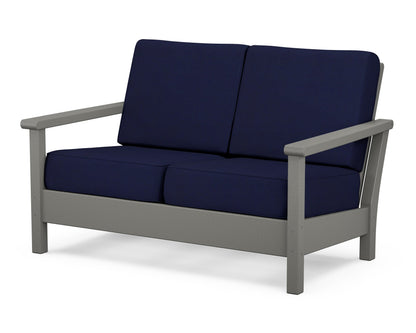 POLYWOOD® Harbour Deep Seating Loveseat in Slate Grey / Navy