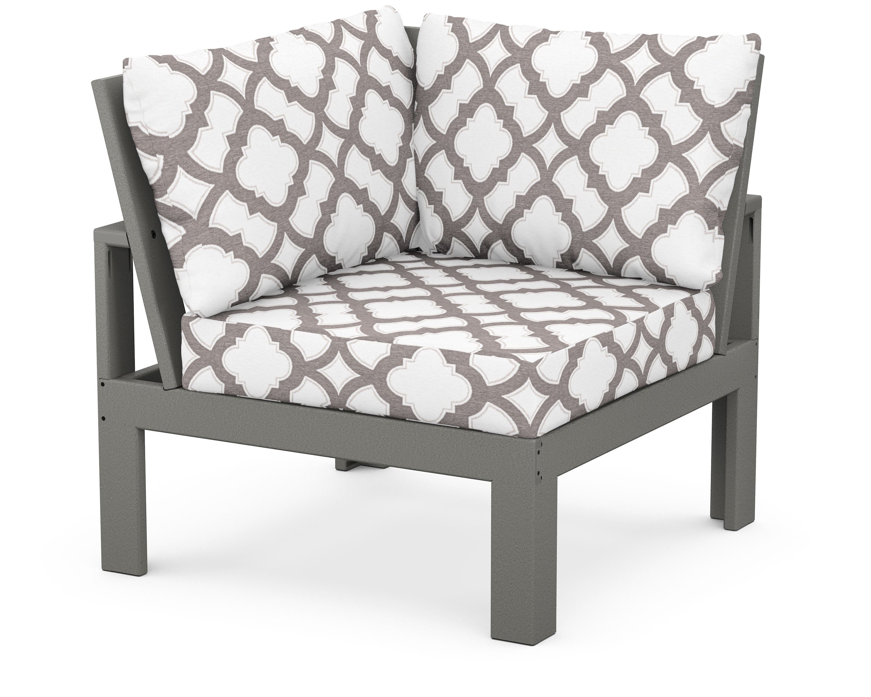 Unbranded Modular Corner Chair in Slate Grey / Trellis Grey Mist