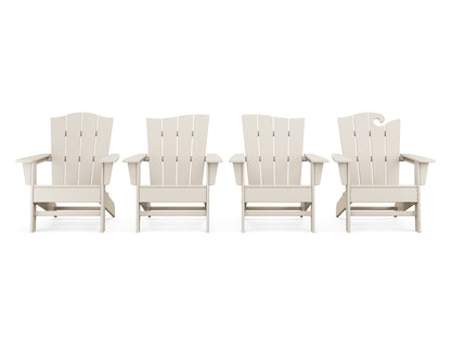POLYWOOD® Wave Collection 4-Piece Adirondack Chair Set in Sand