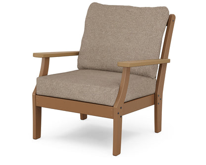 POLYWOOD® Braxton Deep Seating Chair in Teak / Natural / Spiced Burlap