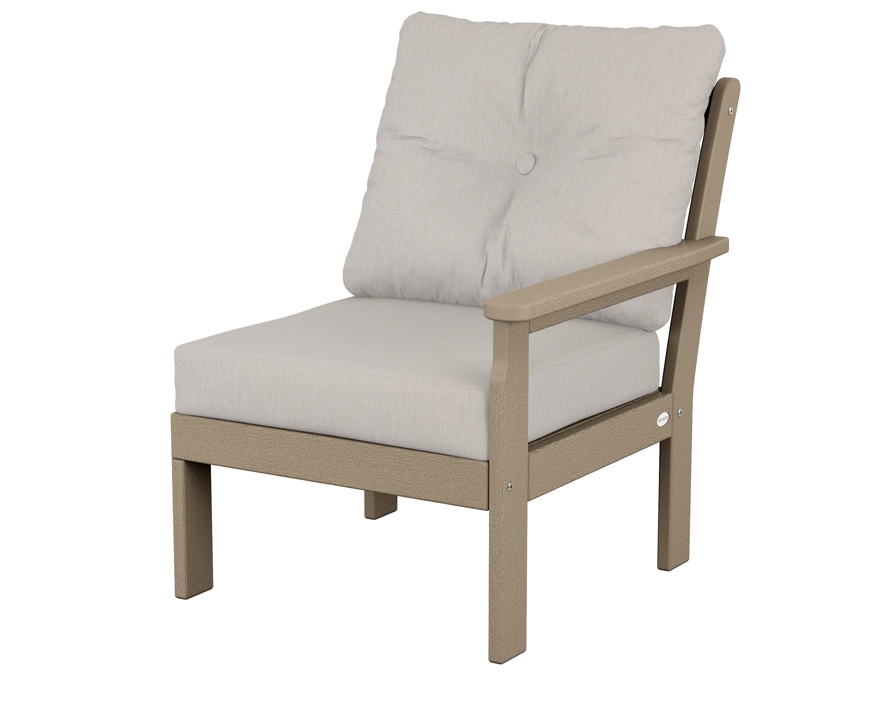 POLYWOOD® Vineyard Modular Right Arm Chair in Vintage Sahara / Cast Ash