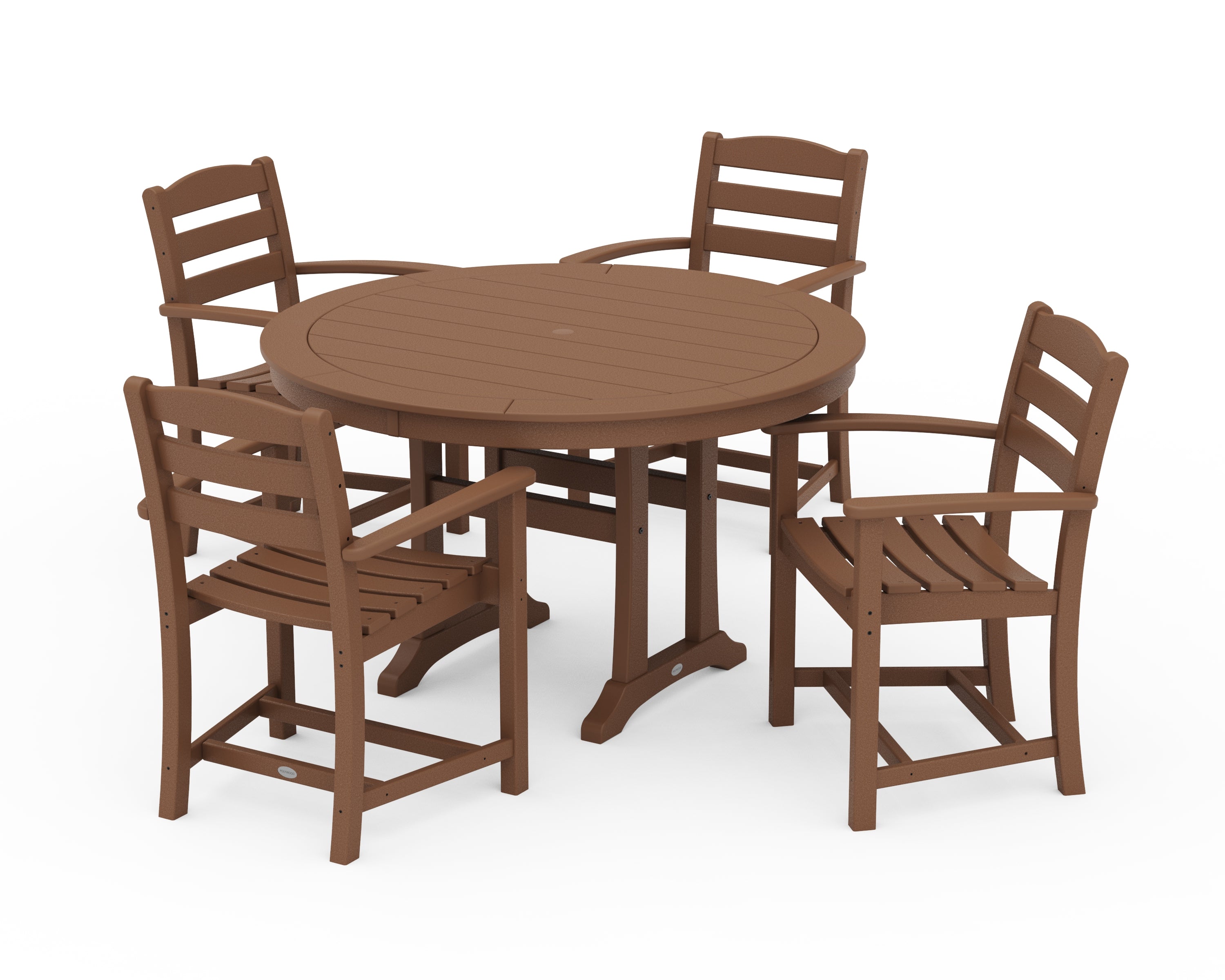 POLYWOOD® La Casa Café 5-Piece Arm Chair Dining Set in Teak