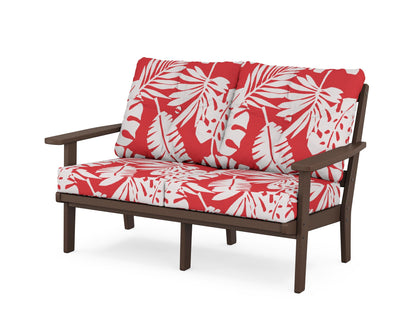 POLYWOOD® Prairie Deep Seating Loveseat in Mahogany / Leaf Crimson