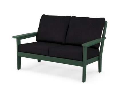 Country Living Cottage Deep Seating Loveseat in Green / Midnight Linen