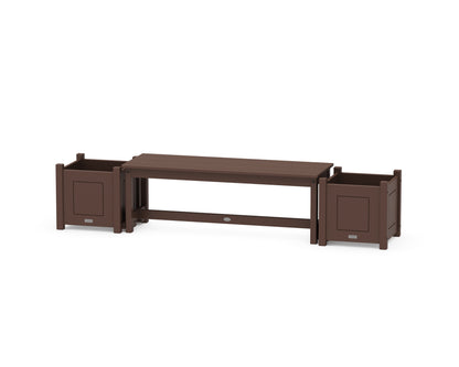 POLYWOOD® 48" Country Living Straight Planter Bench Set in Mahogany