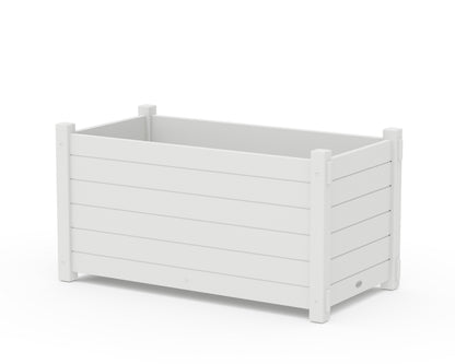POLYWOOD® Nautical Large Rectangle Double Planter Box in White