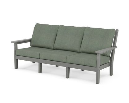 POLYWOOD® Chippendale Deep Seating Sofa in Slate Grey / Cast Sage