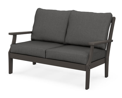 POLYWOOD® Braxton Deep Seating Loveseat in Vintage Coffee / Spectrum Carbon